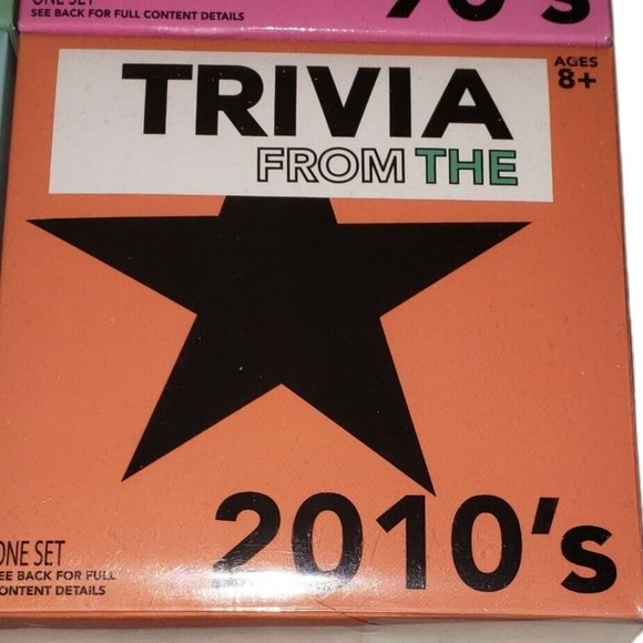Trivia Card Game 80's 90's 2000's 2010's 4-in-1 Decades Trivia Fun 160 Cards GUC - Picture 4 of 5